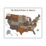 Embossed United States Map Stretched Canvas Print