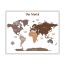 Embossed Continents Map Stretched Canvas Print | 16 x 20 Inches | Neutral Tones | Tactile Geography Artwork